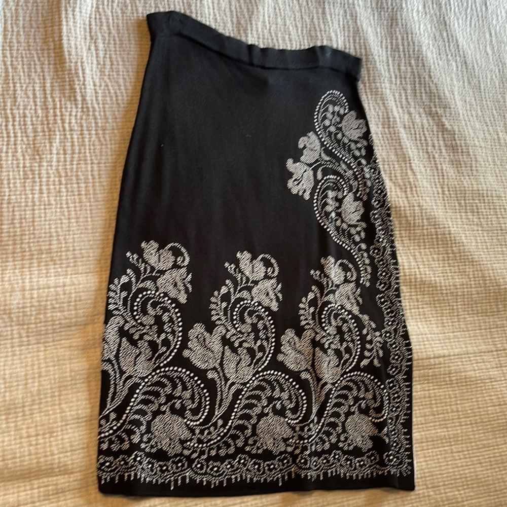 olsen fashion clothing 171010213 sweater skirt black white flower size 38